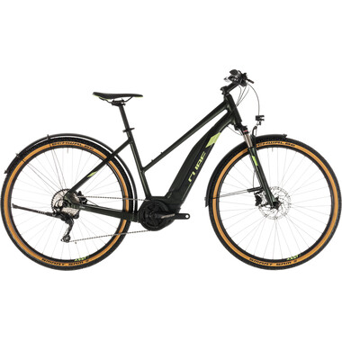 Bicicletta Ibrida Elettrica CUBE CROSS HYBRID EXC 500 ALLROAD TRAPEZ Donna Nero/Verde 2019 0